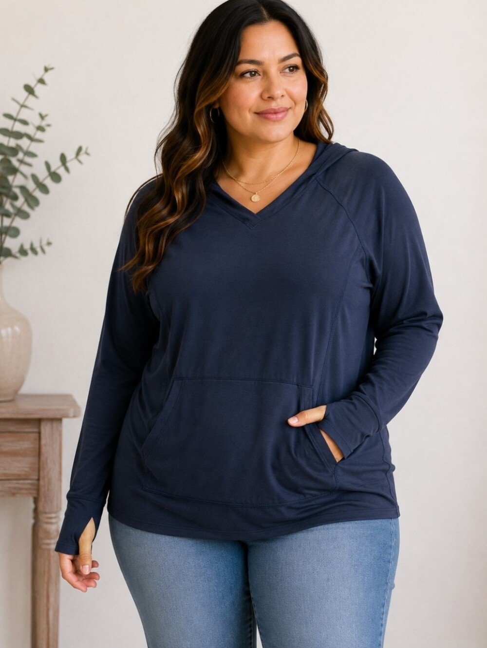LIVI Active by Lane Bryant Black Hooded Pullover Top Size 18/20